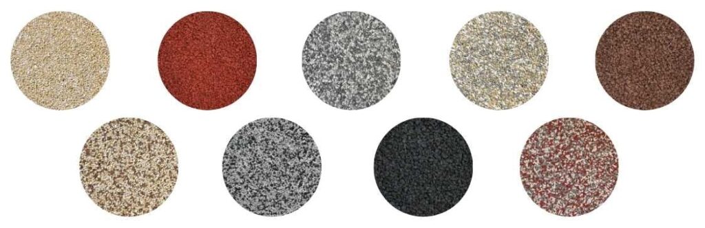 nuancier échantillons sol souple en EPDM Gom mix de couleurs